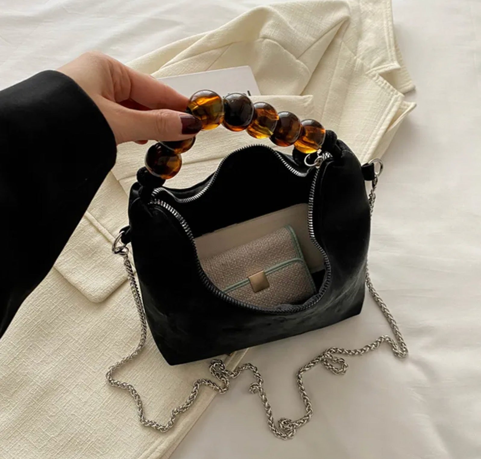 Beaded Crossbody Shoulder Bag