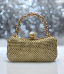 Cultural crystal clutch bag