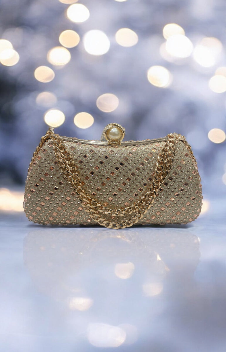 Cultural rhinetone clutch bag