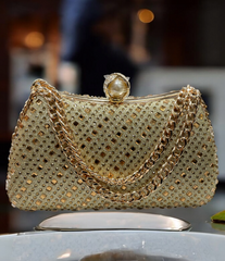 Cultural rhinetone clutch bag