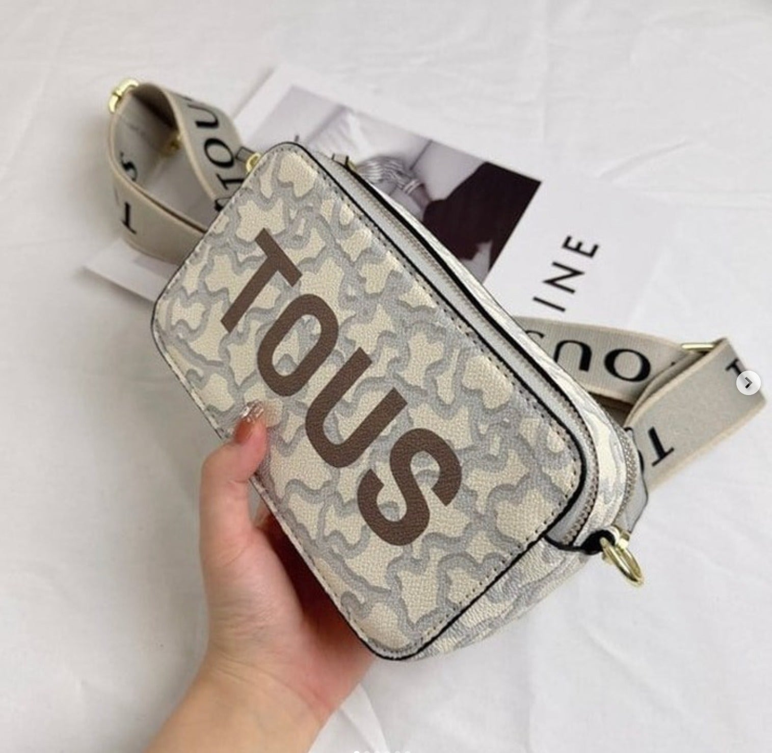 Crossbody double strap sling bag