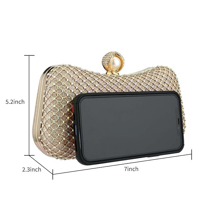 Cultural crystal clutch bag