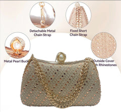 Cultural rhinetone clutch bag