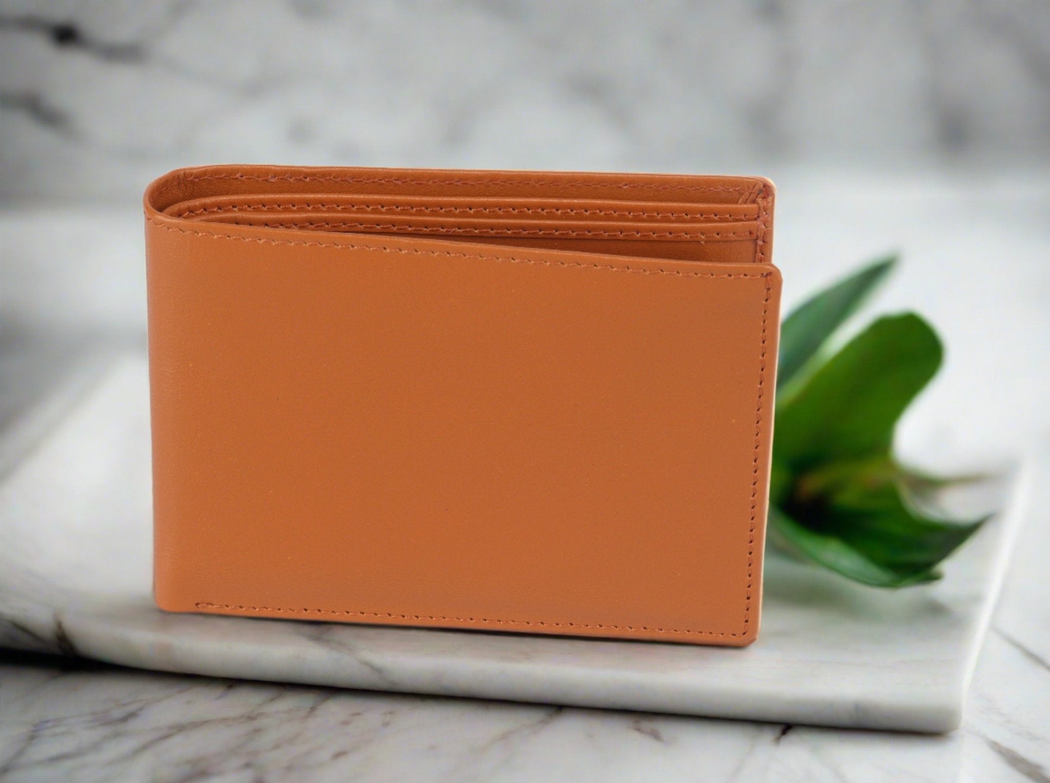 Classic Charm: Men's Solid Two Fold Leather Wallet - Timeless Style, Everyday Convenience - Flengo