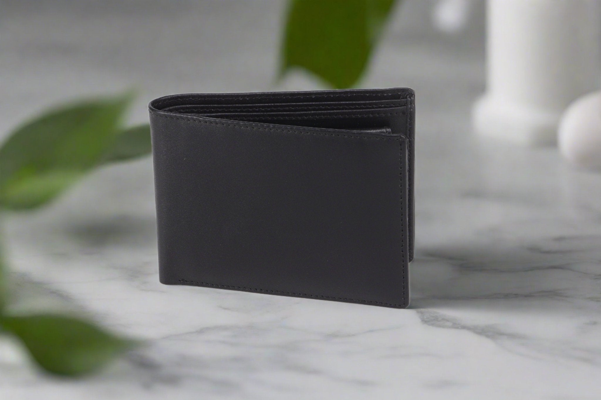 Classic Charm: Men's Solid Two Fold Leather Wallet - Timeless Style, Everyday Convenience - Flengo