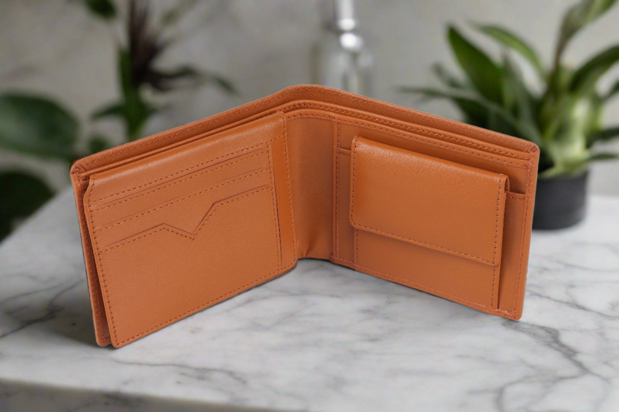 Classic Charm: Men's Solid Two Fold Leather Wallet - Timeless Style, Everyday Convenience - Flengo