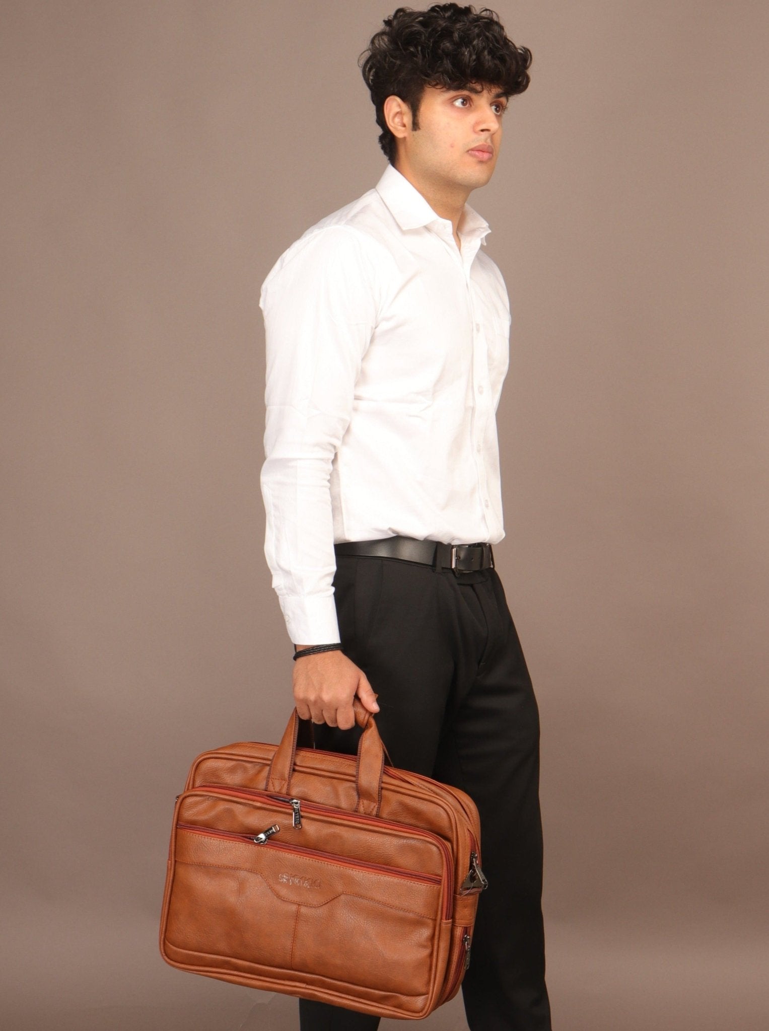 Executive Style: Men's Office Textured Laptop Bags - Flengo