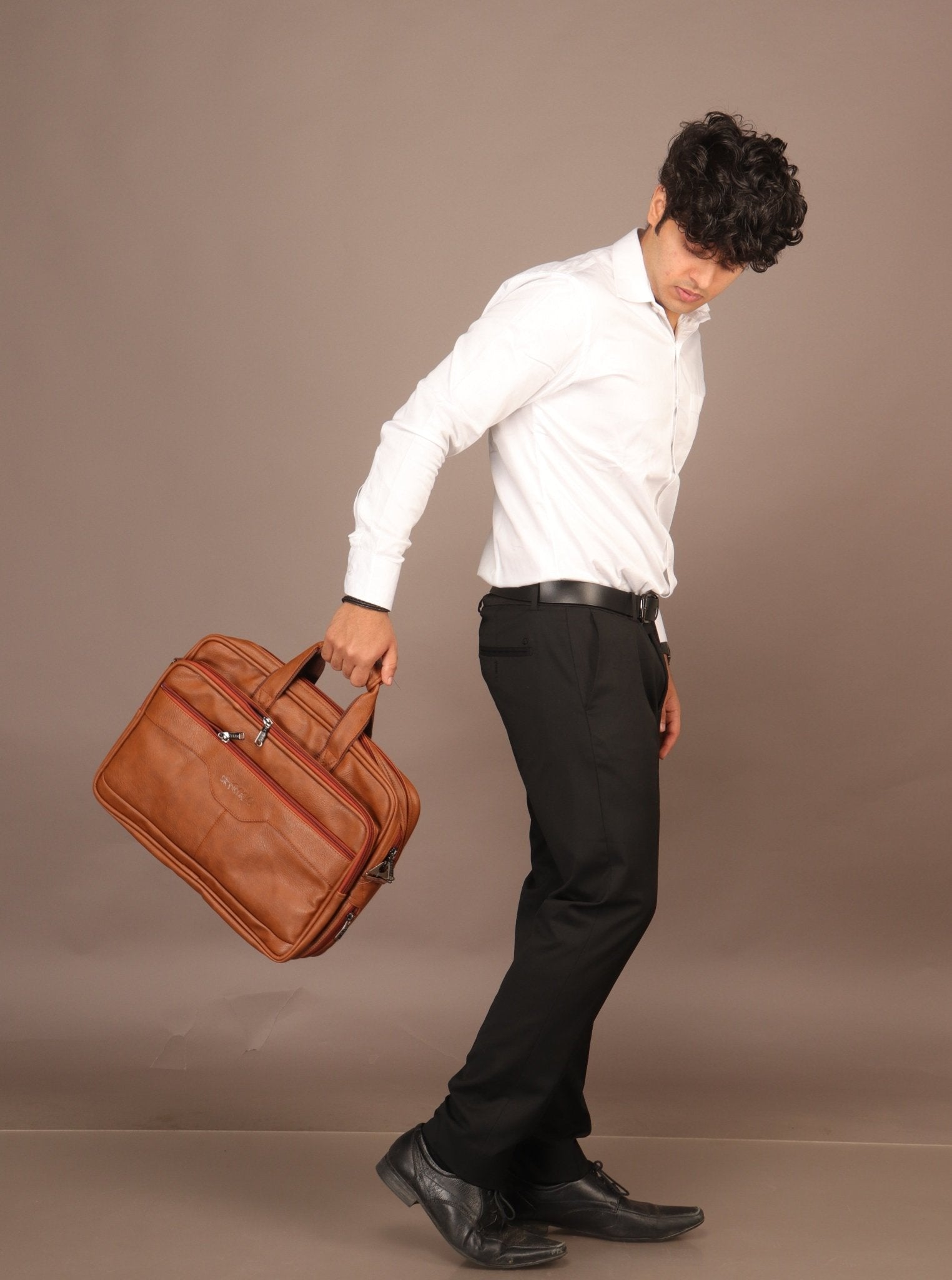 Executive Style: Men's Office Textured Laptop Bags - Flengo