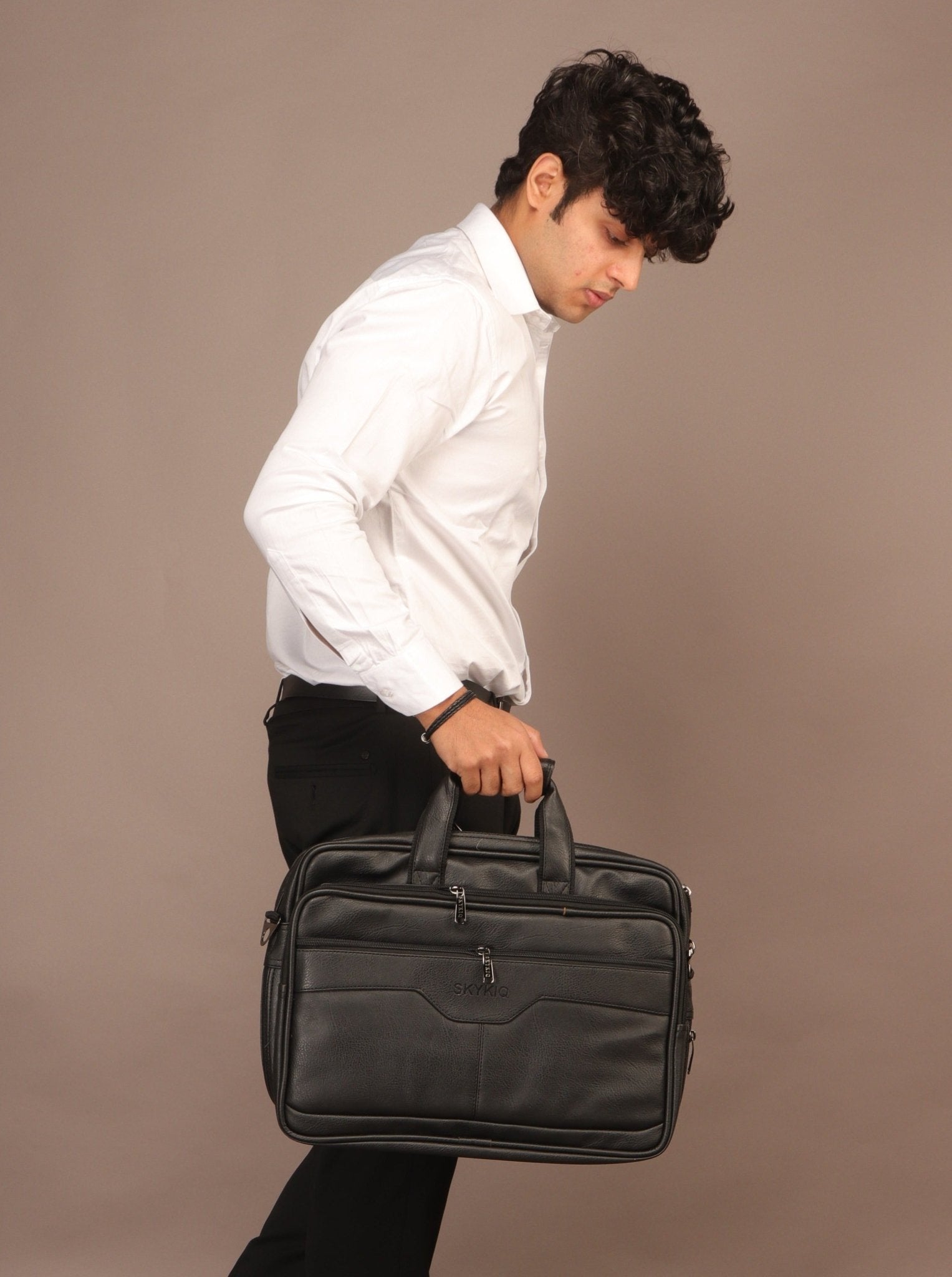 Executive Style: Men's Office Textured Laptop Bags - Flengo