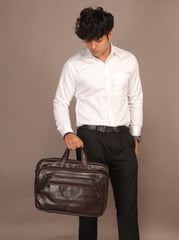 Professional Perfection: Men's Solid Office Laptop Bags - Sleek Style for Workday Efficiency - Flengo